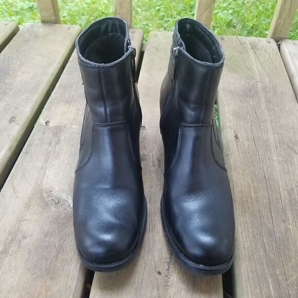 Harley Davidson 84296 Black Leather Zip Ankle Booties 9 - Picture 2 of 9